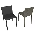 Modern Leather Dining Chairs With Quilted Diamond Pattern And Metal Legs 3d model