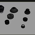 Modern Button Knob 3d model
