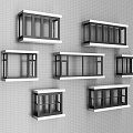 Bay window, casement window, sliding window, balcony window, aluminum alloy window 3d model