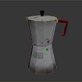 Vintage Bialetti Moka Pot Aluminum Coffee Maker Classic Household Item With Black Handle