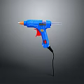 Blue Hot Glue Gun Weapon With Red Trigger Black Cable And Orange Nozzle