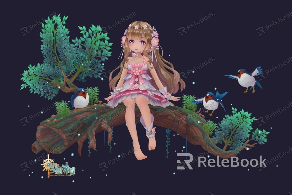 Mori beautiful girl two-dimensional hand-made cute virtual character model