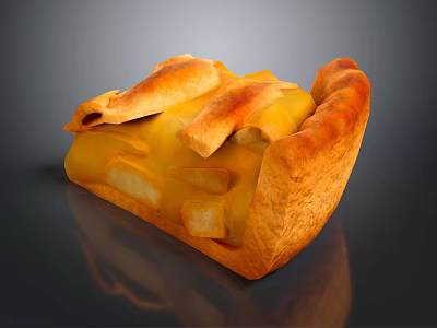 Golden Flaky Apple Pie With Tender Apple Chunks Baked To Perfection 3d model