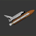 Space and Aerospace Shuttle Design Featuring Orange External Tank White Solid Rocket Boosters And Orbiter 3d model
