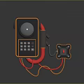 Handheld Electronic Device With Display Screen Control Buttons And Sensor Probe