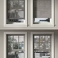 Stylish Home Window Blinds Covering Panels With Outdoor Greenery And Buildings View