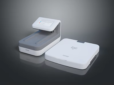 Modern Computer Scanner With Flatbed Design Digital Display And White Color For Document Scanning 3d model