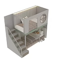 Modern Stylish Kids Bunk Bed With Storage Stairs And Cozy Large Padded Sleeping Area