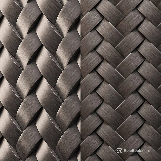 Modern Woven Texture Background Wall With Light And Dark Gray Decorative Patterns 3d model