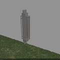 Modern Outdoor Wall Light With Grid Design Illuminating White Wall And Grass Area