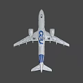 Airbus Commercial Aircraft Featuring White Body And Blue Tail Design Elements