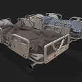 High Quality Mobile Medical Beds With Adjustable Side Rails And Washable Mattress Covers