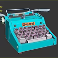 Stylish Turquoise D LOX Typewriter Featuring Hexagonal Keys And Retro Design