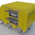 Yellow Modern Industrial Equipment Featuring Dual Drawer Design Metal Frame And Wheels