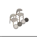 Modern Leisure Chair With Wooden Frame And Upholstered Seat In Multiple Views
