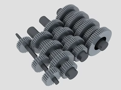 High Precision Mechanical Hardware Tools Featuring Various Different Size Industrial Gears 3d model