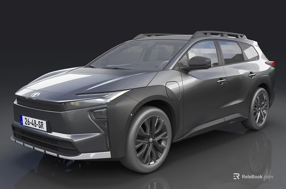 Modern Electric SUV with Sleek Black Exterior Roof Rack and Alloy Wheels 3d model 
