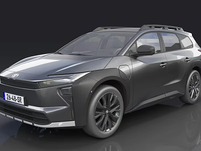 Modern Electric SUV with Sleek Black Exterior Roof Rack and Alloy Wheels 3d model