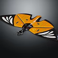 Orange And Black Bat Wing Toy Model Featuring Detailed Wing Design And Flying Structure