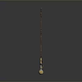Fantasy Weapon Golden Orb Staff With Blue Accents And Detailed Design