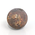 Rusty Iron Ball With Textured Rusted Surface And Vintage Appearance On White Background