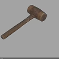 Two Rustic Antique Wooden Hammers As Primitive Striking Weapons With Handcrafted Texture
