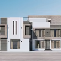 Modern Two Story Detached Villa Exterior With Balcony Garage And Large Windows