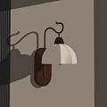Modern Minimalist Brass and Wooden Wall Lamp with White Lampshade for Indoor Decor