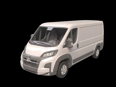 Modern White Commercial Cargo Van Exterior View With Sleek Body Design 3d model