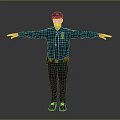 Man in Police Uniform with Arms Outstretched against Gray Background