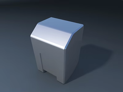 Public Metal Waste Bin With Sloped Top And Simple Design For Public Areas 3d model