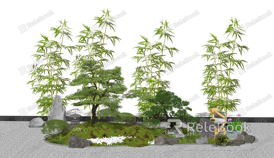 New Chinese style landscape sketch landscape sketch courtyard landscape model