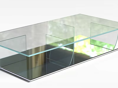 Modern Glass Coffee Table Interior Design With Transparent Top And Sleek Base 3d model