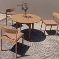 Leisure seat negotiation table and chair combination 3d model