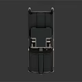 Vintage Classic Car With Dark Streamlined Body And Retro Interior Design Details