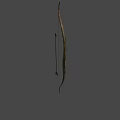 Traditional Wooden Bow And Arrow Weapon Design With Curved Shape And Feathered Arrowhead