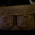 Vintage Leather Satchel With Aged Finish Metal Buckles And Classic Design