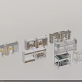 Bunk Beds Various Modern Designs With Built In Desk Storage Shelves And Study Area 3d model