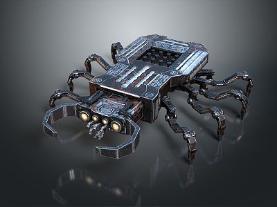 Robot Spider Robot Mecha Spider Science Fiction Spider Mechanical Spider Battery Spider Tower Defense 3d model