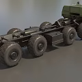 Green Utility Vehicle Featuring Heavy Duty Wheels And Robust Open Cargo Frame 3d model