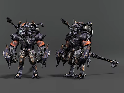 Armored Sci Fi Game Movie Character With Mechanical Limbs And Tail Design 3d model