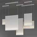 Modern Minimalist Rectangular Pendant Lights With Sleek Design And Illuminated Edges 3d model