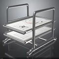 Metal Double Layer Tray Stand With File Paper And Reinforced Frame Design