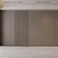 Modern Elegant Living Room Interior With Gray Tones Wooden Wall And Marble Accents