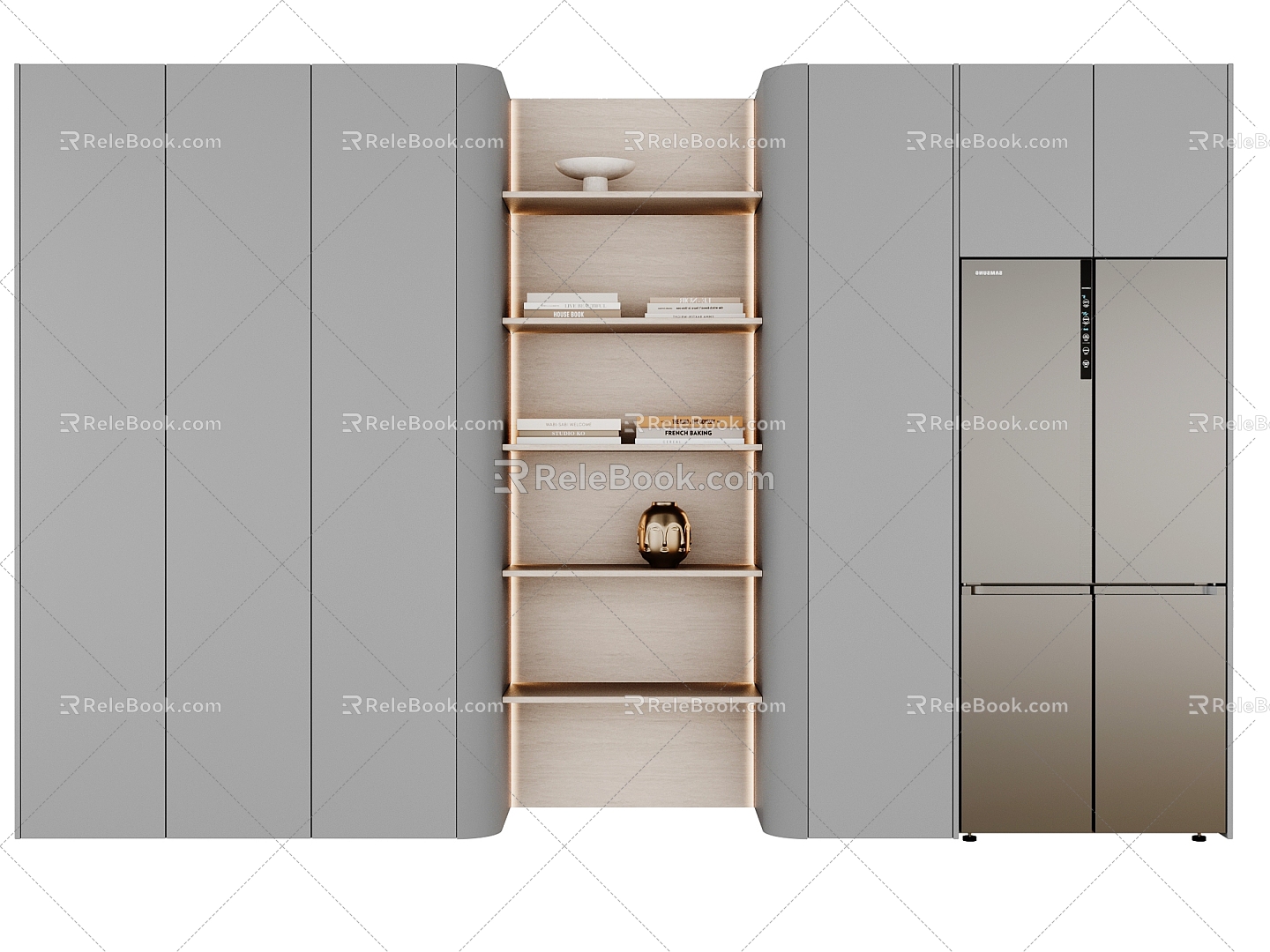 Storage Cabinet Decorative Cabinet Refrigerator 3d model