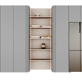 Storage Cabinet Decorative Cabinet Refrigerator 3d model