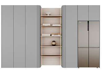 Storage Cabinet Decorative Cabinet Refrigerator 3d model