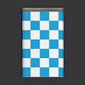 Blue And White Checkered Square Storage Container With Lid For Household Use