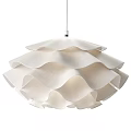 Modern White Wavy Layered Pendant Light With Soft Illumination For Interior Spaces
