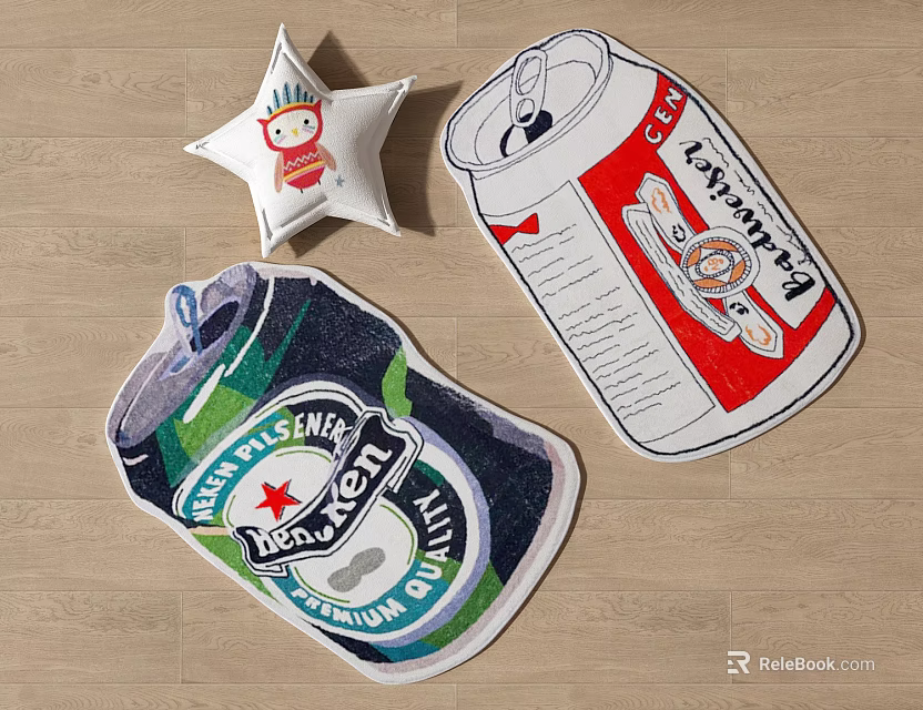 Creative Beer Can Shaped Rugs Stylish Design For Home Floor Decoration 3d model 